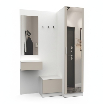 Набор мебели для прихожей "Марсель-155" МР 01-155 В2160 Ш1500 Г580 (ЛДСП Кашемир) Набор мебели для прихожей "Марсель-155" МР 01-155 В2160 Ш1500 Г580 (ЛДСП Кашемир)